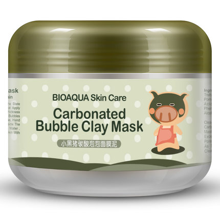 *780511 BIOAQUA Carbonated Bubble Clay Mask Глиняно-пузырьковая маска для лица, 100 г, 12шт/уп