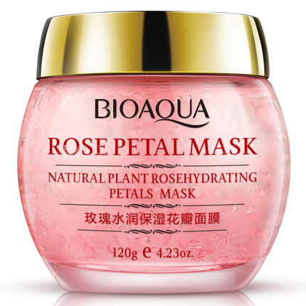 *797021 BIOAQUA ROSE PETAL MASK Увлажняющая маска для лица с лепестками роз, 120 г, 12 шт/уп