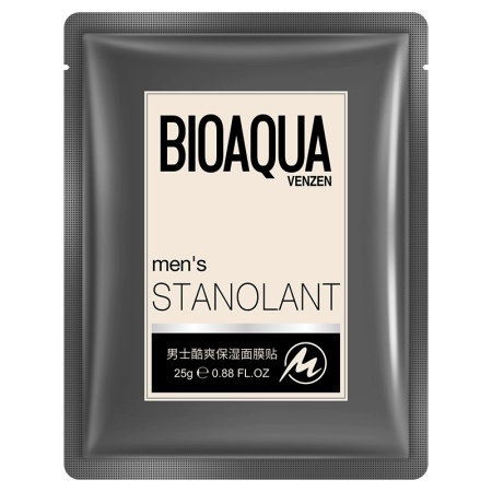 BIOAQUA men's STANOLANT Мужская маска-салфетка для лица (увлажнение и контроль жирности), 25г