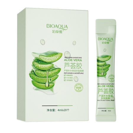 890706 - 996407 BIOAQUA ALOE VERA Ночная маска с алое в саше, 4мл*20шт