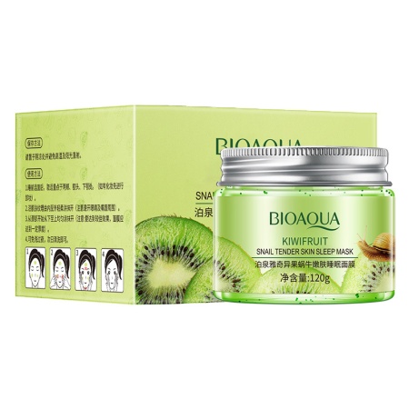BIOAQUA KIWIFRUIT Ночная маска для лица с экстрактом киви и слизью улитки, 120 г,12 шт/уп