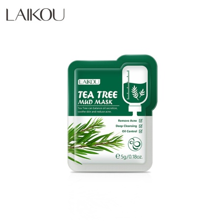 LAIKOU TEA TREE MUD MASK Грязевая маска для лица с зеленым чаем, 5г