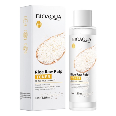 BIOAQUA RICE RAW PULP Toner тонер  для лица с экстрактом риса, 120 мл.