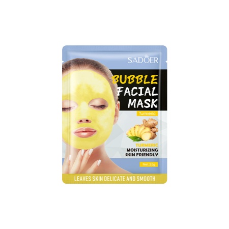 SADOER BUBBLE FACIAL MASK TURMERIC Пузырьковая маска-салфетка с экстрактом имбиря, 25г