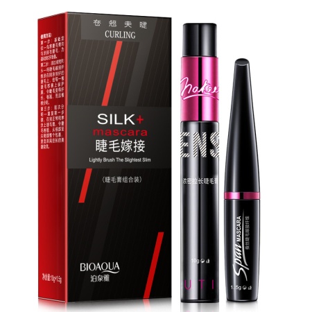 BIOAQUA SILK+mascara Удлиняющая и подкручивающая тушь для ресниц, 10г+1.5г