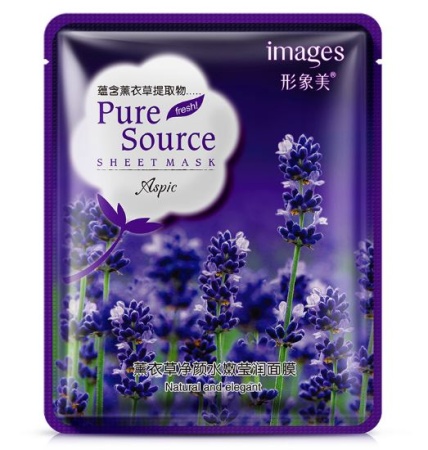 IMAGES Pure Source Маска-салфетка для лица с лавандой (увлажнение, улучшение цвета кожи), 40г