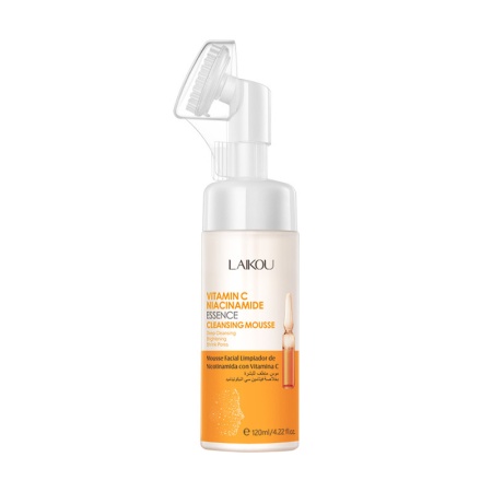 LAIKOU VITAMIN C NIACINAMIDE Пенка для лица с витамином С и силиконовой щеточкой, 120мл