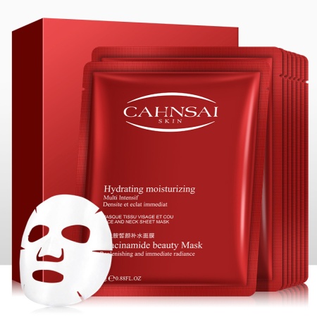 CAHNSAI NIACINAMIDE BEAUTY MASK Увлажняющая маска-салфетка для лица с ниацинамидом, 25г